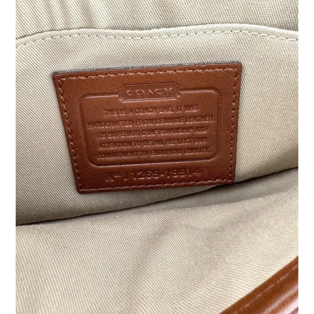 Coach 19914 Penny Brown Leather Crossbody Shoulder Bag Purse Turnlock EUC